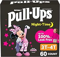 Pull-Ups Girls Nighttime Potty Training Pants 3T-4T 60 Ct Minnie Mouse Leak-Free Overnight Protection