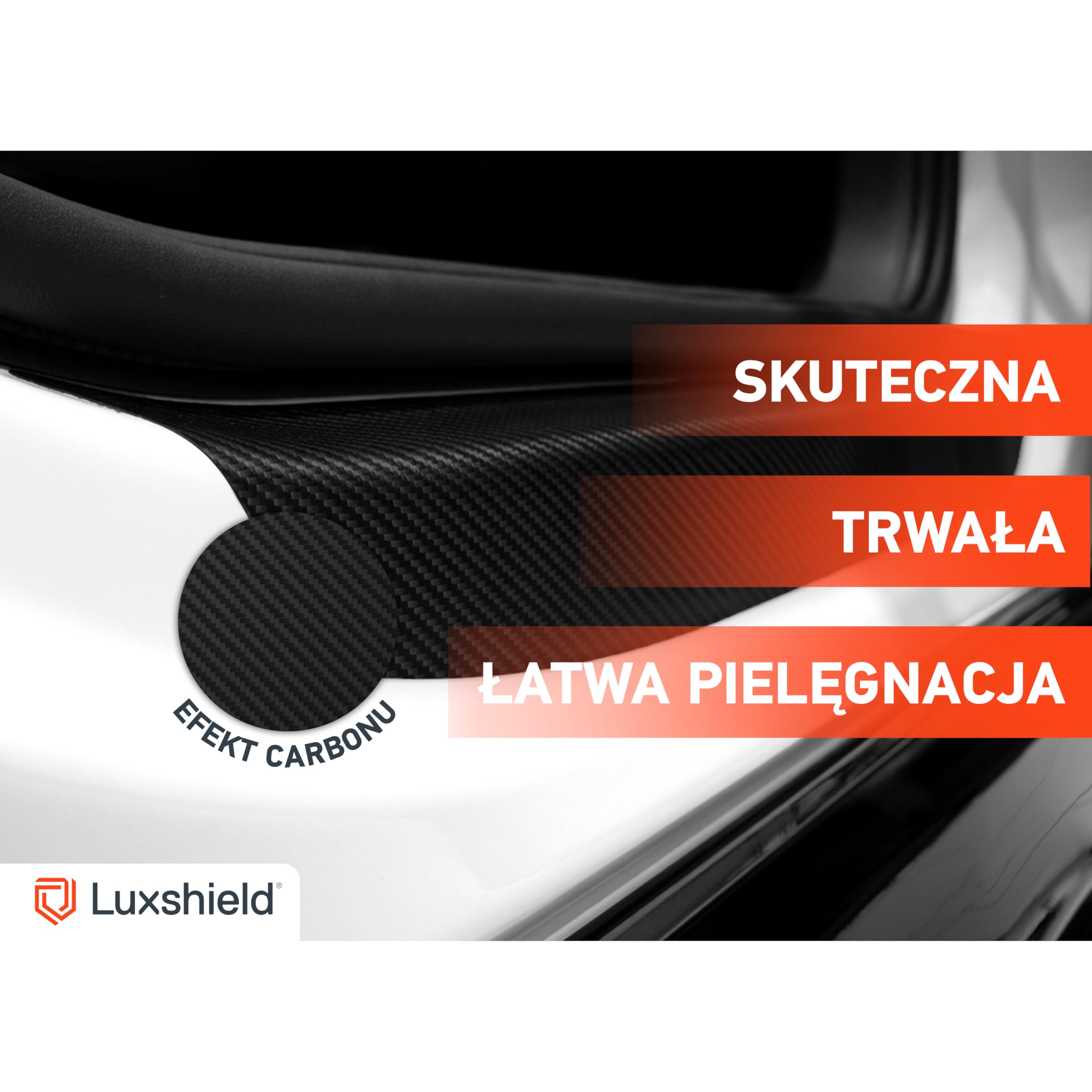 Luxshield folia ochronna progów kompatybilny z Toyota RAV4 5 (V) A5 I 2018-2026 - akcesoria, listwy ozdobne, folia ochronna na lakier - czarny karbon