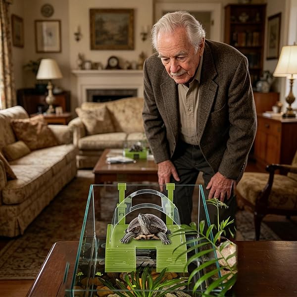 Plataforma De Asoleamiento Tortugas,Doble Escalera Reptil Descanso | Zona Asolamiento Reptiles - para Criadores, Dueños Mascotas, Amantes Animales, Terrarios, Tiendas, Hogar, Oficina y Recintos y los - 3