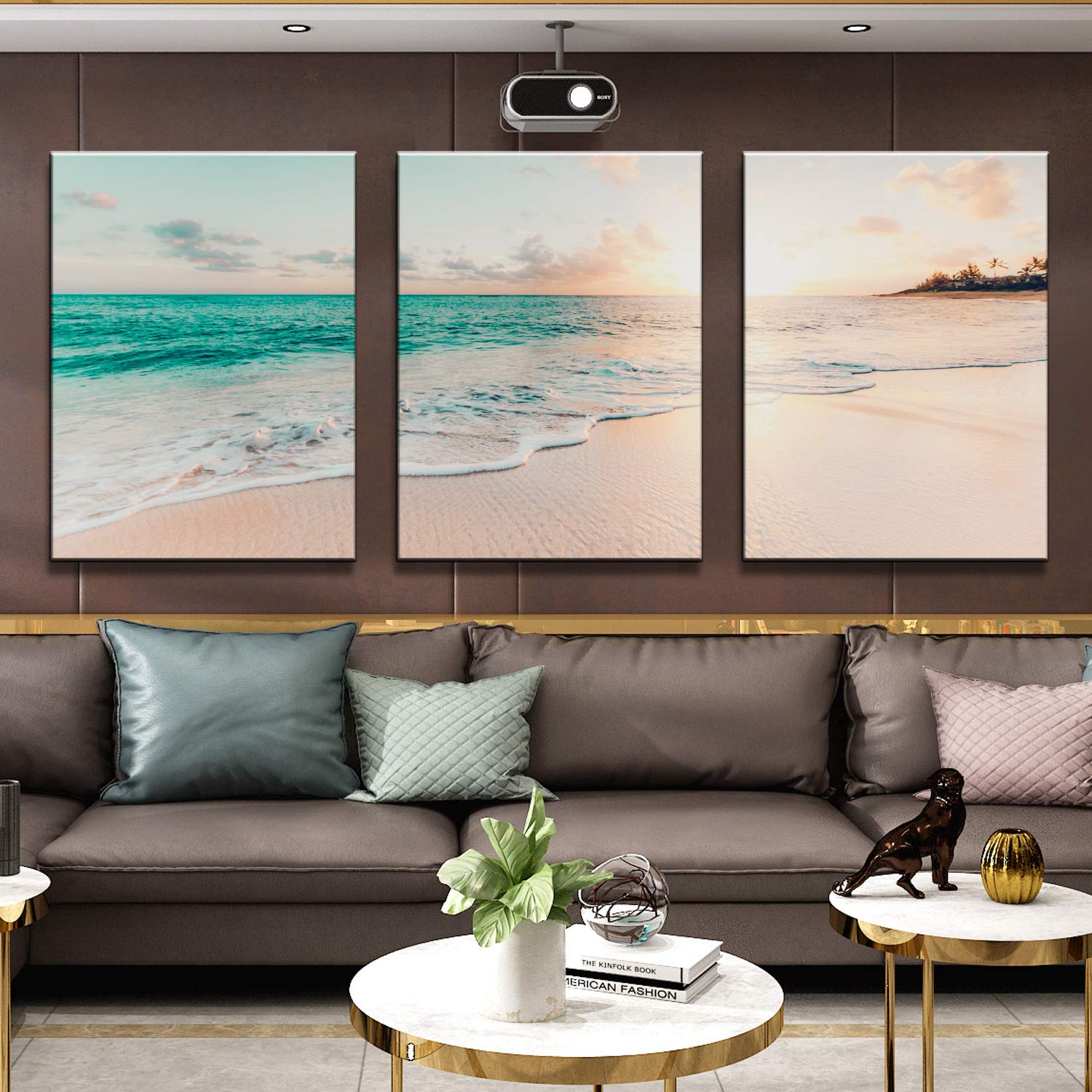 Amazon.co.jp: アートパネル 夕日の 海 絵画 特大 ポスタービーチ