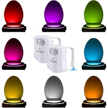 ToiLight 2 Pack. The Original Toilet Bowl Night Light. Fun & Useful Bathroom Motion Sensor Tech Gadget. Funny Novelty Birthday Gift Idea. Stocking Stuffer for Him, Her, Guys, Men, Brother, Mom