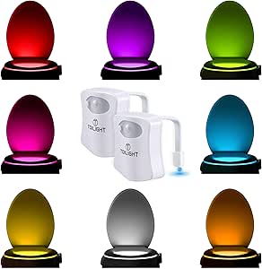 2 Pack The Original Toilet Bowl Night Light. Fun & Useful Bathroom Motion Sensor Tech Gadget ...