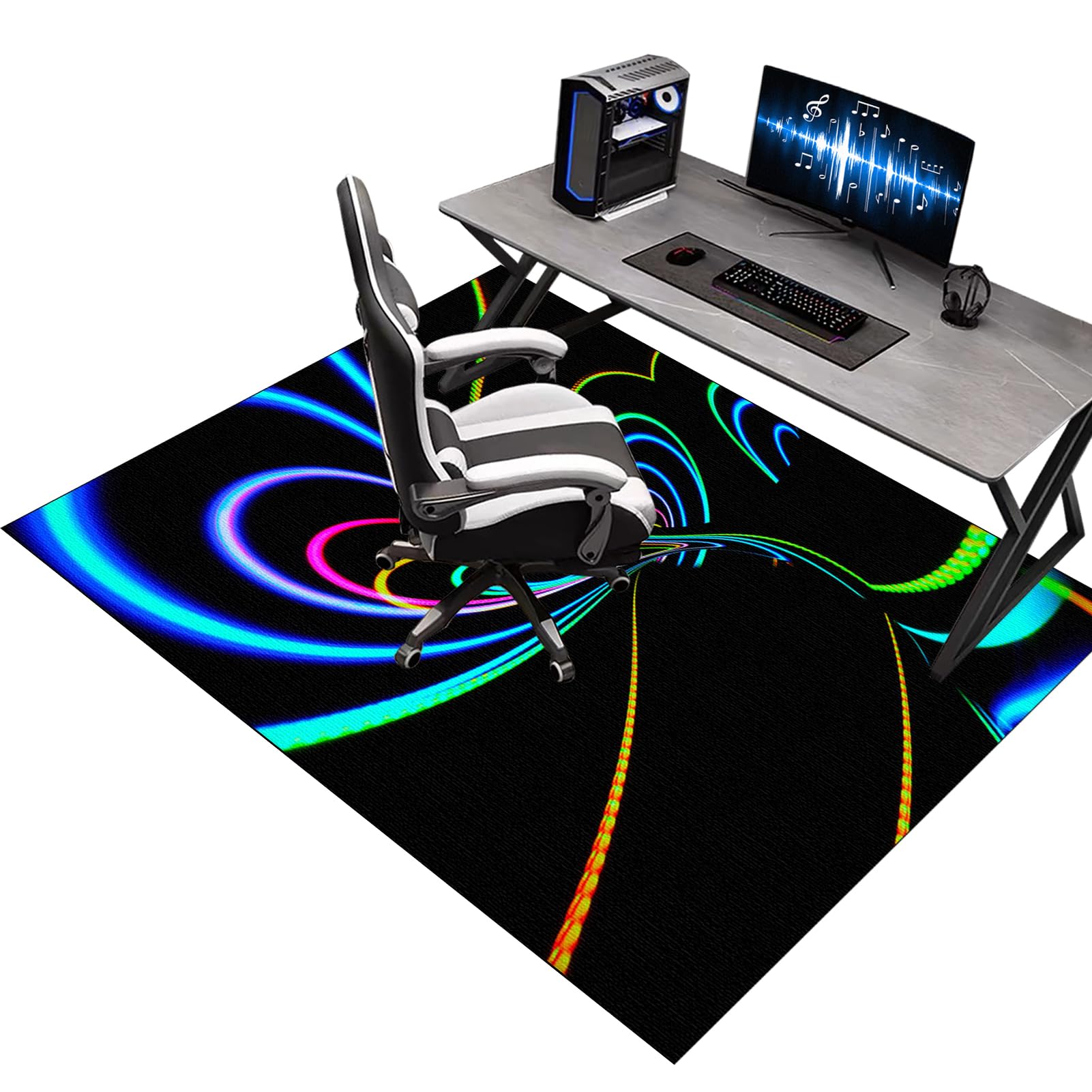 Heavy Duty Office Gaming Chair Mats for Carpeted and Hardwood Floor, Office Chair Mat for Carpet, Floor Protectors for Rolling Chairs, Desk Chair Mat for Carpeted Floors, Protector Rug 100 x 140 cm