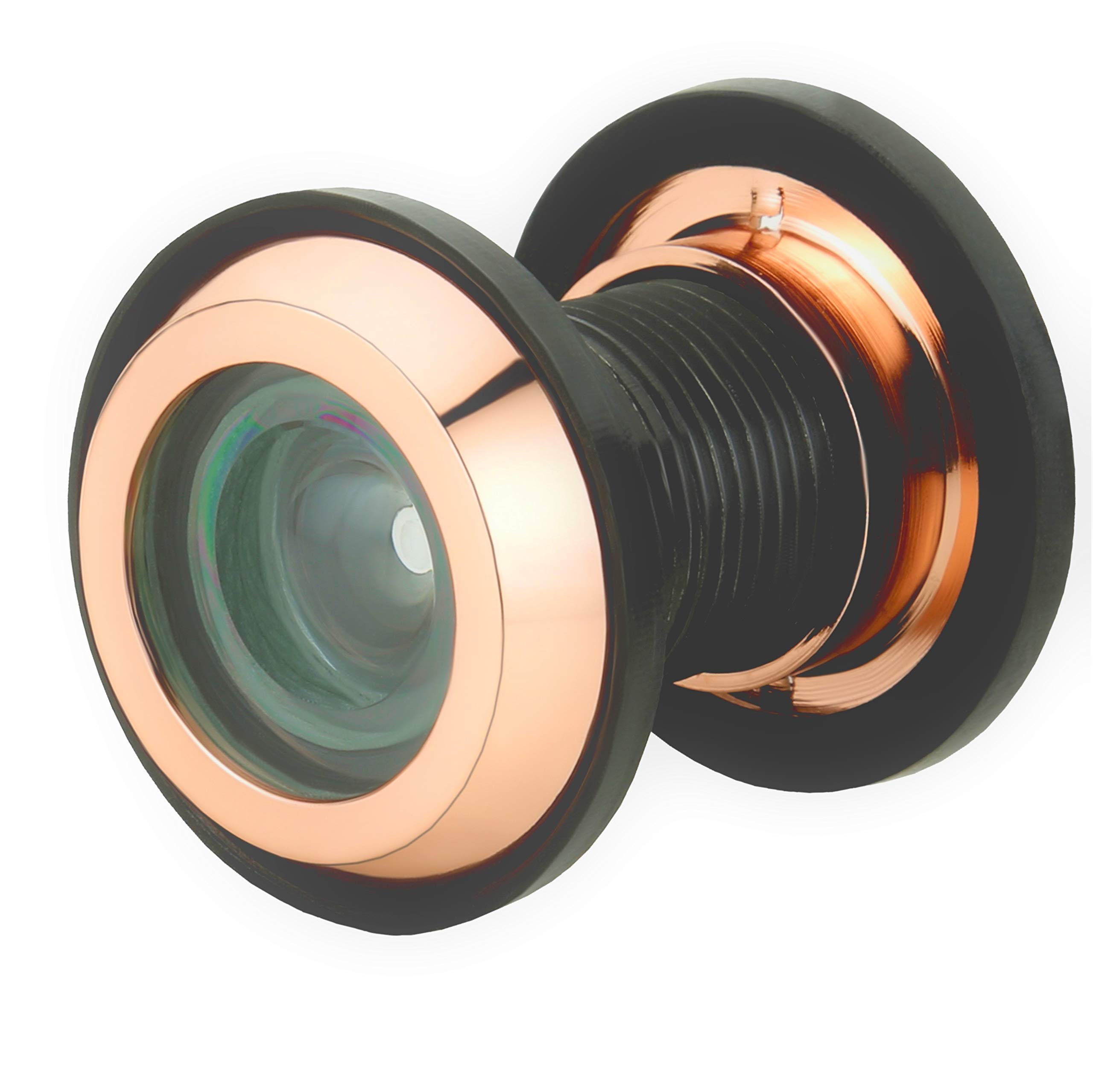 Full Brass Wide Angle Door Viewer (15-35 mm Thickness, Rose Gold)
