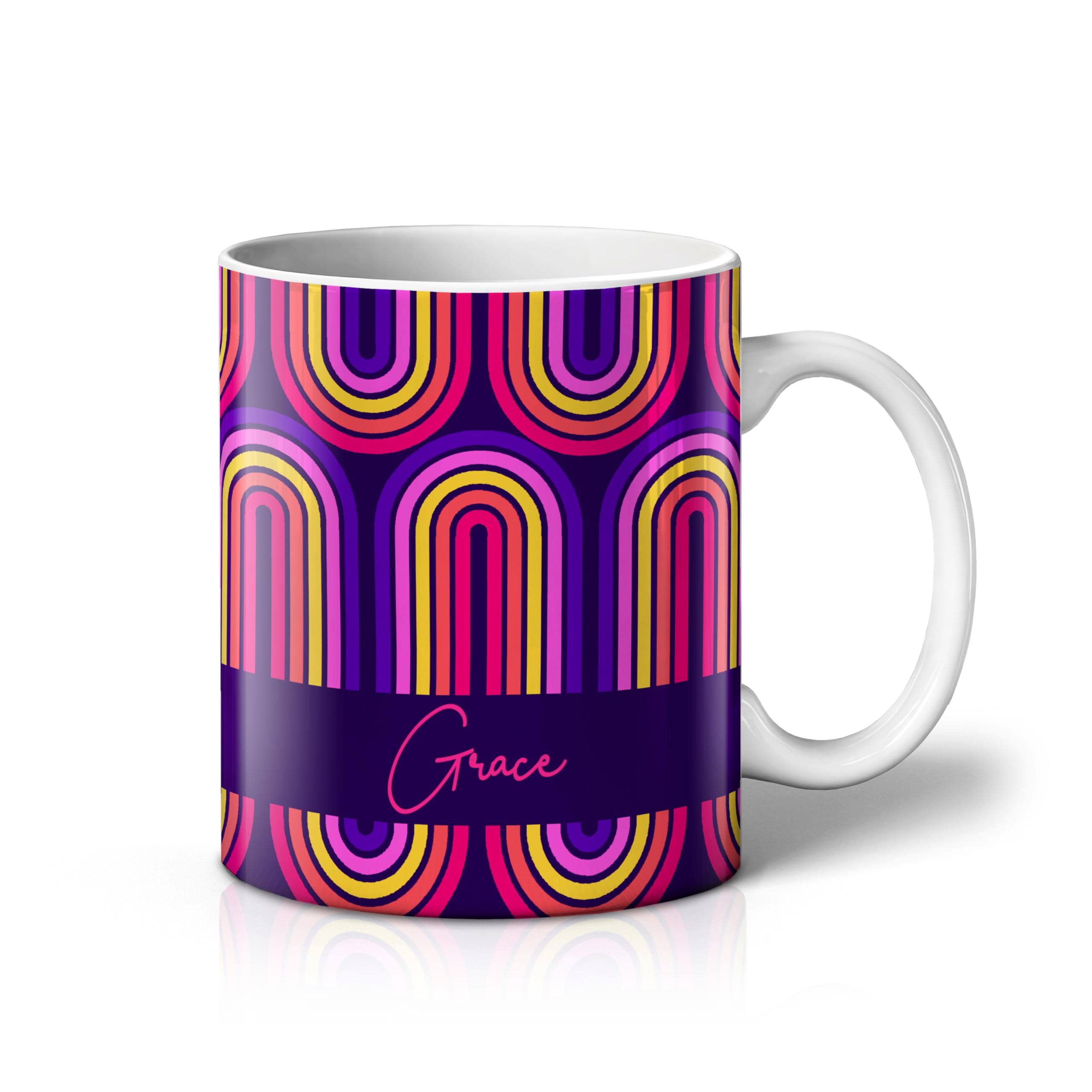 iCaseDesigner Personalised Retro Vintage Mug with Any Name – Custom Coffee Mug – 11 Oz Tea Cup – Unique Customised Gift for Men, Women, Work, Birthdays and Anniversaries - 7. Rainbow Arches