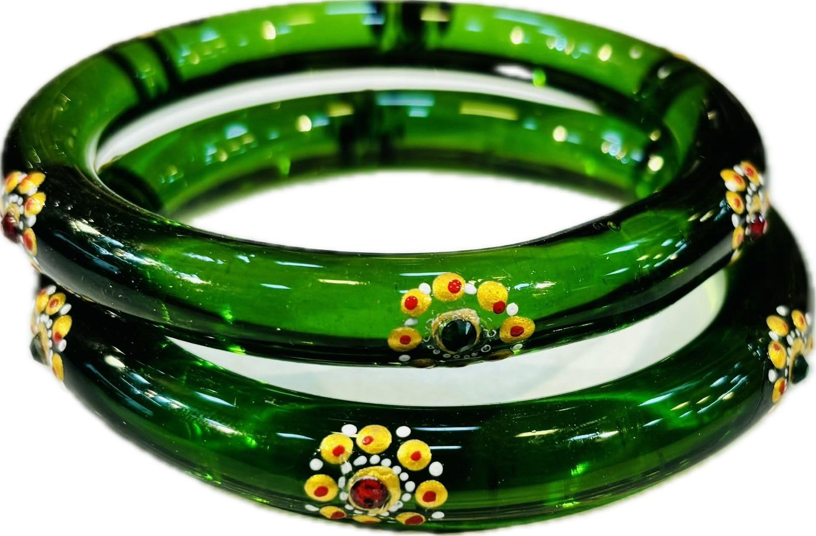 Hand Painted Glass Bangles By Prem Bangles (Green, 2.8) (B0D2BJHWJN) Amazon Price History, Amazon Price Tracker