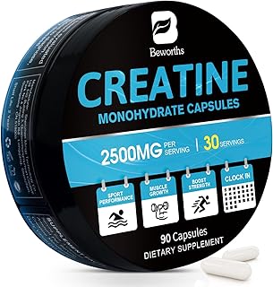 Creatine Monohydrate Pills, Creatine Capsules Powder Unflavored for Women, Optimum Nutrition Creatine Pills 2500mg, Pre-Workout Powder Micronized Creatine for Men - 90 Capsules
