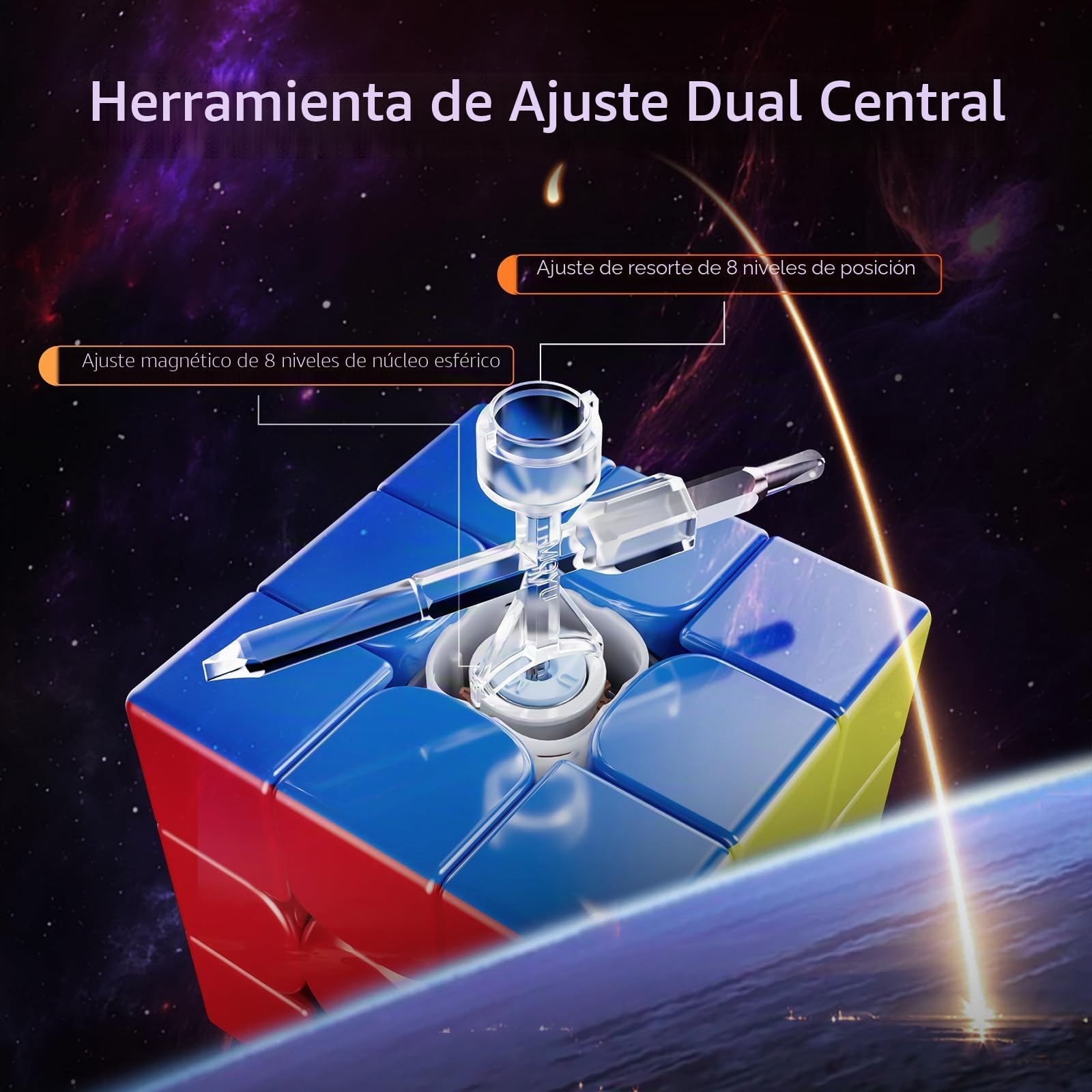 Moyu WRM V10 Maglev SpeedCube, 100 Magnets Magnetic Magic 3x3 Puzzle Cube, Ideal para Entrenamiento de Competición y Regalos de Cumpleaños (Versión Ball-Core Maglev UV)