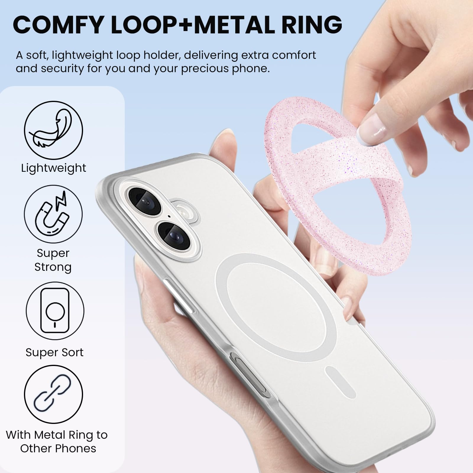 STEZHOU Soporte magnético de silicona para teléfono, soporte magnético para teléfono, agarre magnético para teléfono, agarre Magsafe para teléfono, compatible con Magsafe para iPhone 16/15/14/13/12