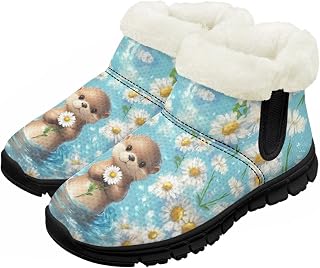 Kids Snow Boots Boys Girls Cold Winter Shoes Non Slip Warm Winter Snow Boots Outdoor Ankle Booties for Toddlers
