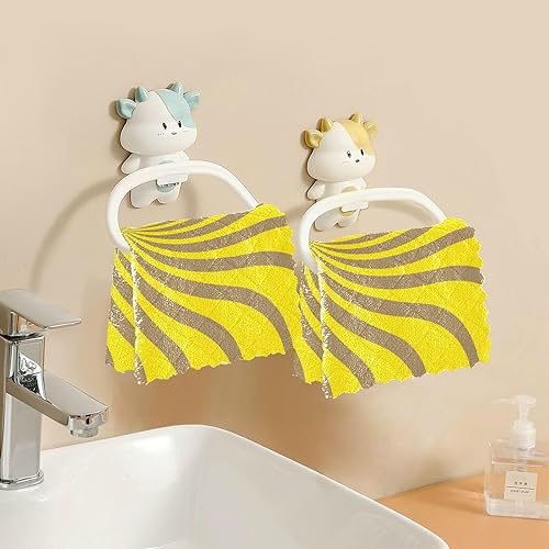 Miniatura 6 de FRODOTGV Twirl Swirl Yellow 6 Pack Quick Dry Kitchen Towels and Dishcloths Sets Decor Quality Flour Sack Kitchen Towels for Bathroom Table