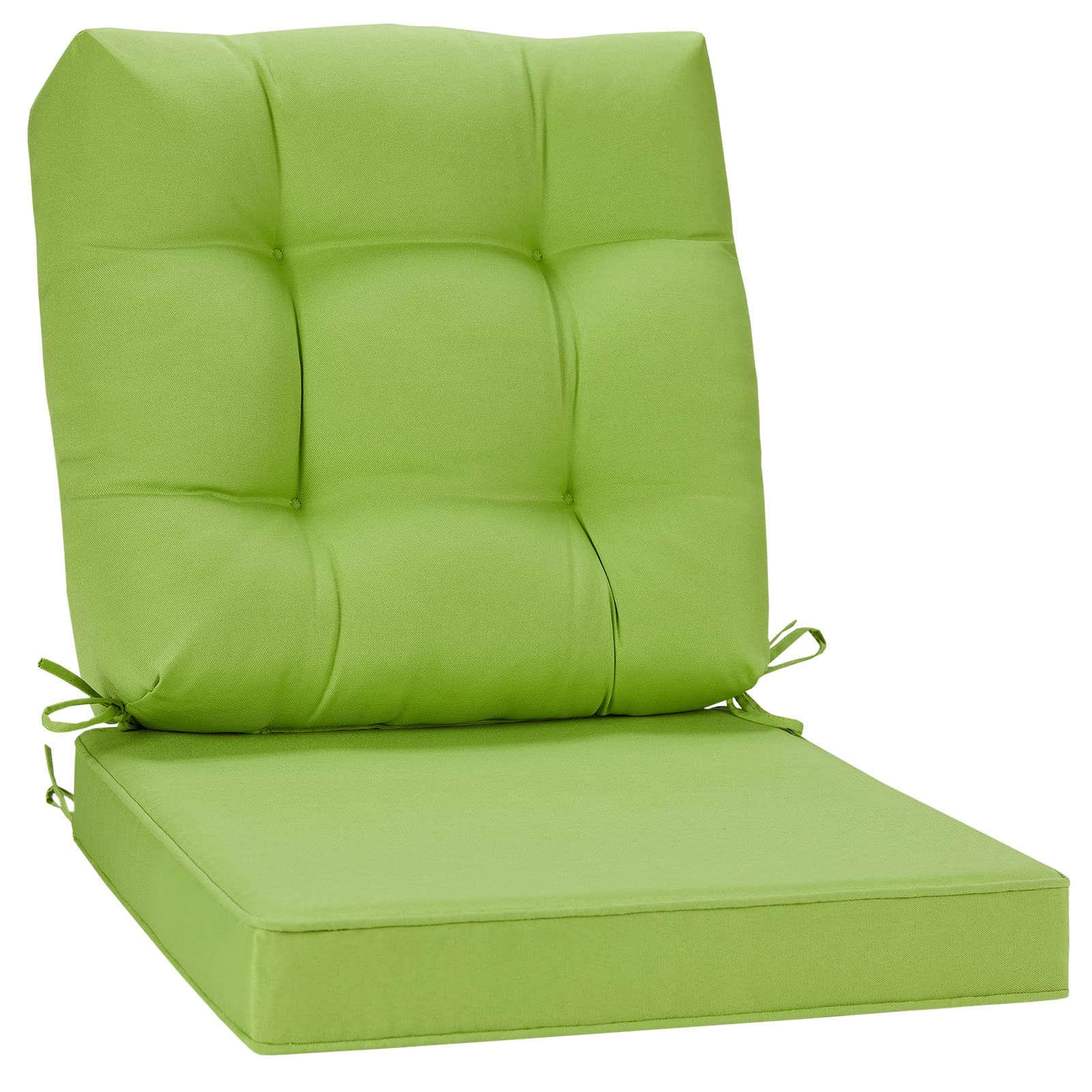 Outdoor Seat/Back Chair Cushion Tufted Pillow, Indoor Deep Seat Chair Cushion Set 22"x22" Rocking Chair Cushion with Ties Seasonal Replacement