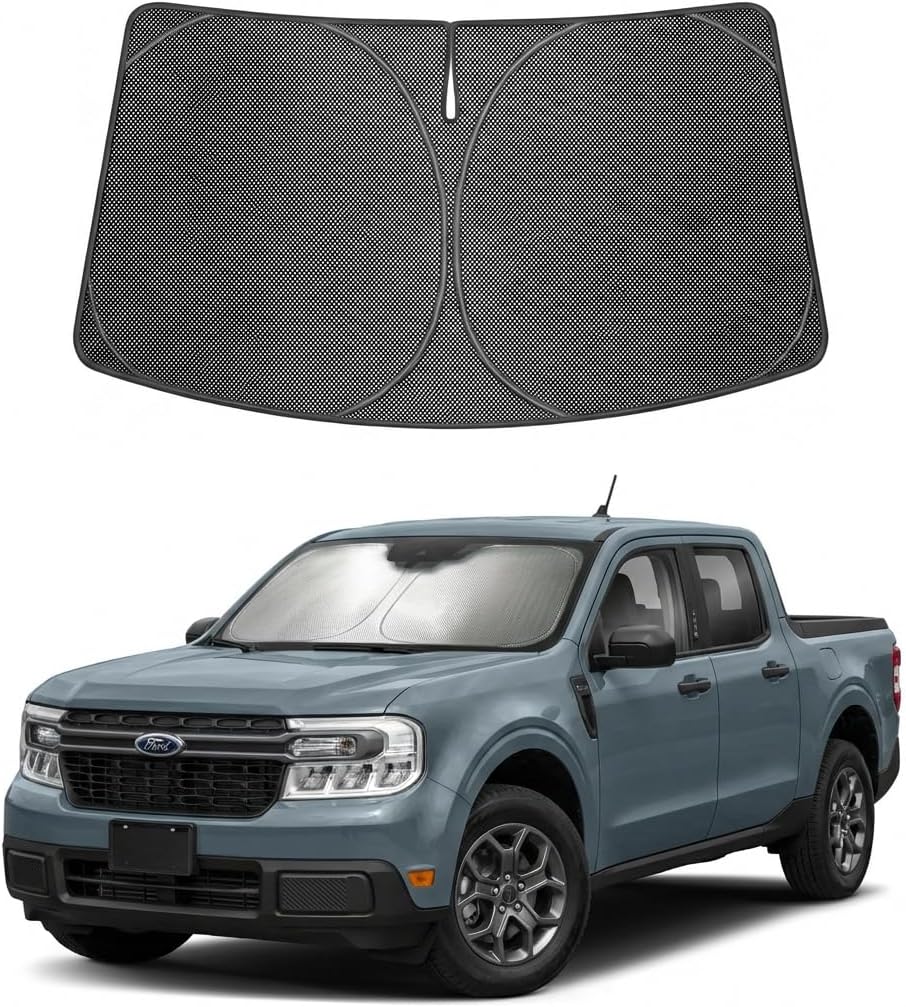 Proadsy Windshield Sun Shade Custom Fit Ford Maverick 2022-2026 Ice Crystal Black Front Window Sunshade UV and Heat Blocker Foldable Visor Keeps Car Cooler for Summer Parking and Daily Use