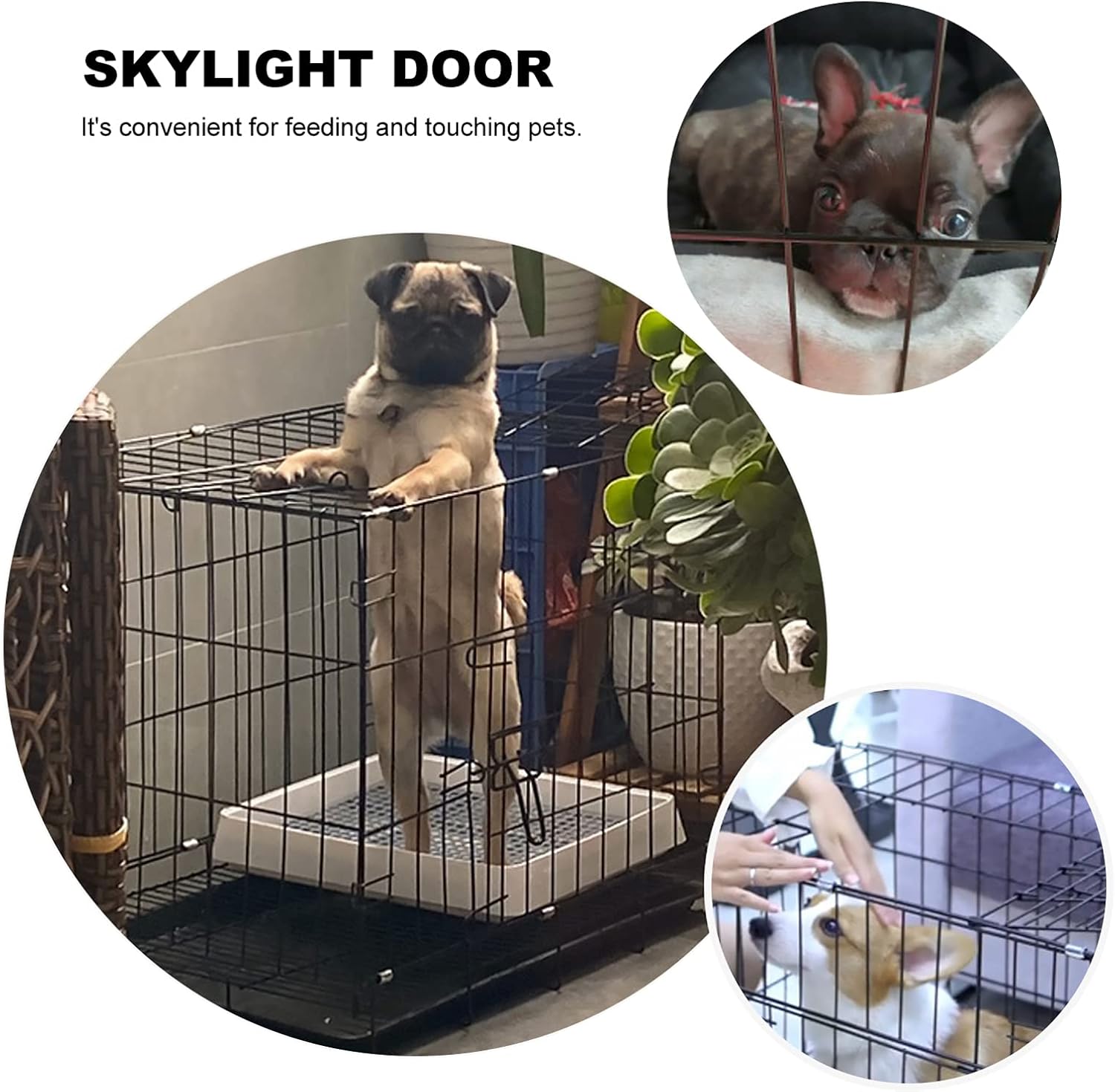 Hemobllo Folding Metal Dog Crate, Black, Portable, Easy to Install, Durable, Secure, Warm and Comfortable