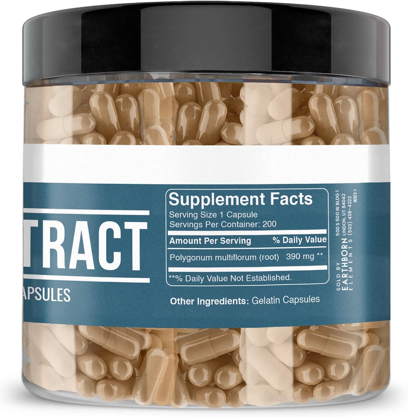 Earthborn Elements Fo-Ti Extract 200 Capsules, Pure & Undiluted, No Additives - Image 4