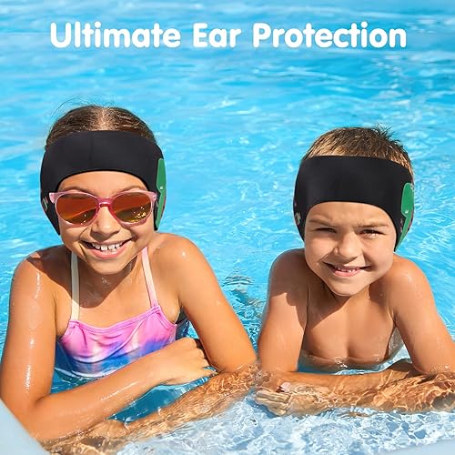 Miniatura 2 de HeySplash Diadema de natación, tapones para los oídos de natación, banda para los oídos de nadador, tapones para los oídos para niños, protector
