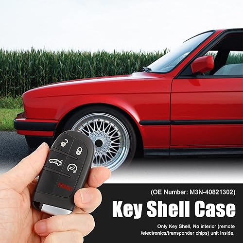 Miniatura 2 de X AUTOHAUX 2 piezas de repuesto para llavero de automóvil para Dodge Journey 2012-2016 Dart 2013-2016 Challenger 2012-2014 Durango 2012-2014 Charger