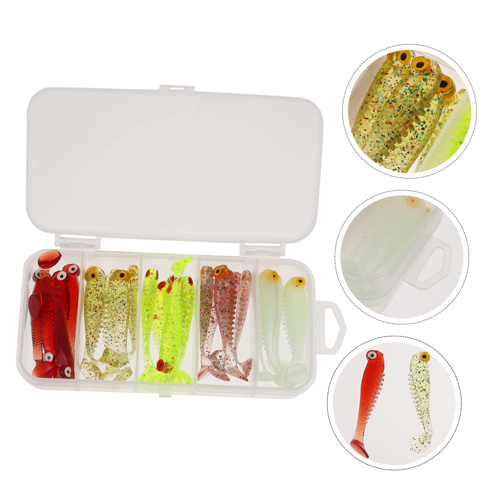 VANZACK Leurre Souple de Simulation appât pour Bar appât à manivelle appât Souple Caisse Rangement Caisse de Rangement leurres de pêche en Plastique leurres de pêche Souples PVC