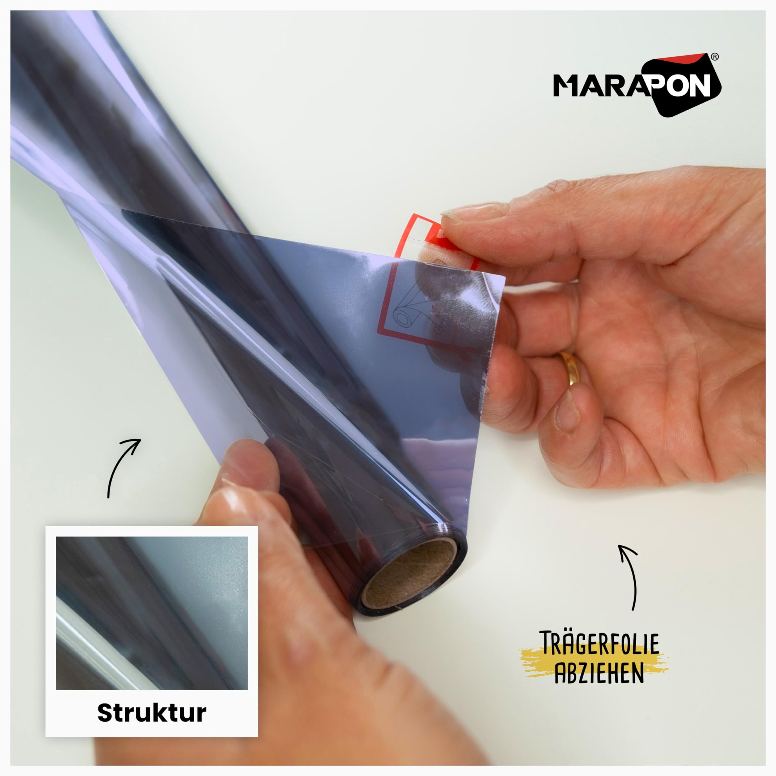 MARAPON® Pellicola per Vetri Finestre a Specchio autoadesivo [105x200 cm] Pellicola Specchio per Finestre - Protegge la tua Privacy e Filtra i Raggi UV o Infrarossi - Anti-Calore per Lucernari