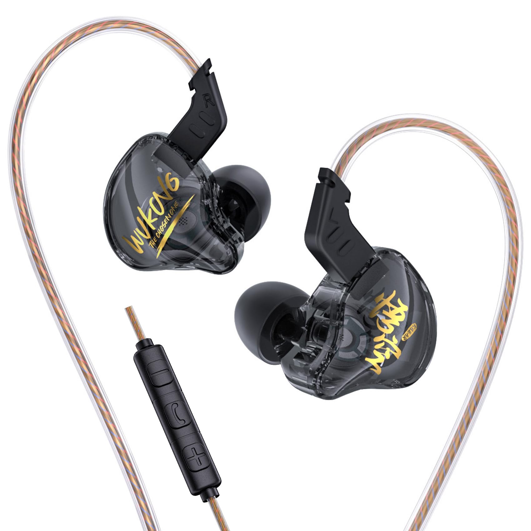 Yinyoo KBEAR MONKIE K01 - Auricolari in-ear con cavo, 1DD, leggeri, con spina da 3,5 mm, bassi immersivi HIFI, compatibili con PC, PS5, Xbox, Switch