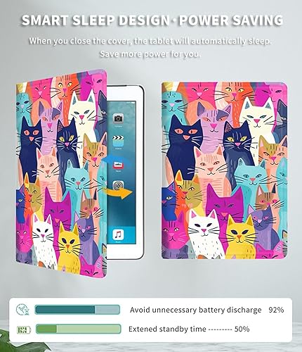 Vista 43 de Funda para Kindle de 6 pulgadas (11.ª generación, versión 2024/2022) delgada de piel sintética, ajustable, multiángulo, Smart Shell con función