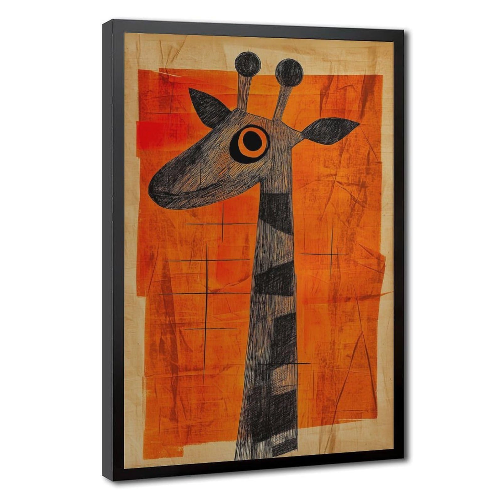 Bareronor Playful Orange Abstract Giraffe Canvas Poster Bedroom Decor Landscape Office Room Decor Gift 20" L X 30" W