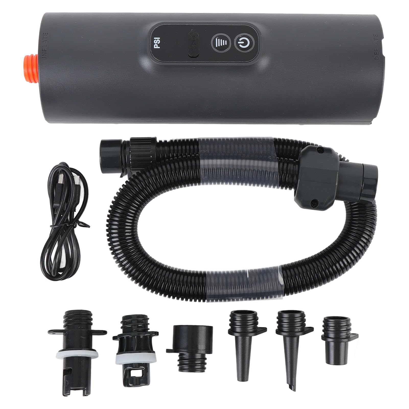 Pompe D'infracteur Portable Pompe à Air électrique Haute Pression à Haute Pression pour la Tente Gonflable Kayak Boat Float Lit avec Une Batterie LI Efficace Variété de Buses ABS