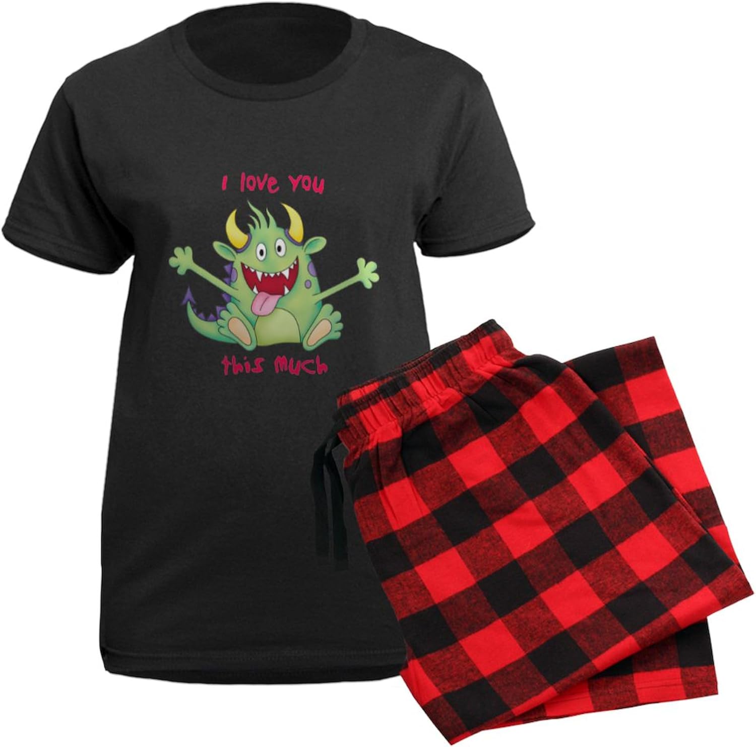 CafePress Love You This Much Women's Dark Pajamas Womens Novelty PJ Sleepwear
