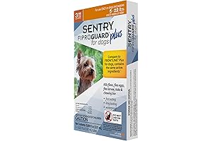 Sentry Fiproguard Plus 12-Week Flea and Tick Squeeze-On for Dogs, 5-22-lbs