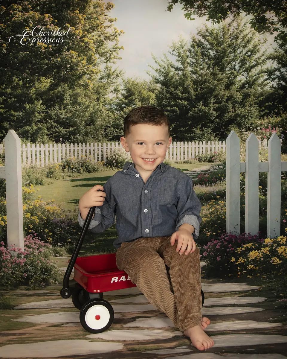 Kate Spring Flower House Valentine Backdrop Rustic Garden Background Door Floral Photo Background Studio Props,7x5ft