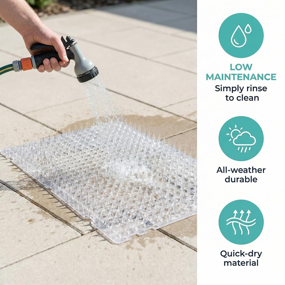 10PCS Pinchos Anti Gatos 32,5 x 40 cm, Alfombrilla Anti-Gatos con púas de Plástico, Pinchos para Gatos Transparente para Interiores y Exteriores con Adhesivo, para Jardín, Balcón y Césped