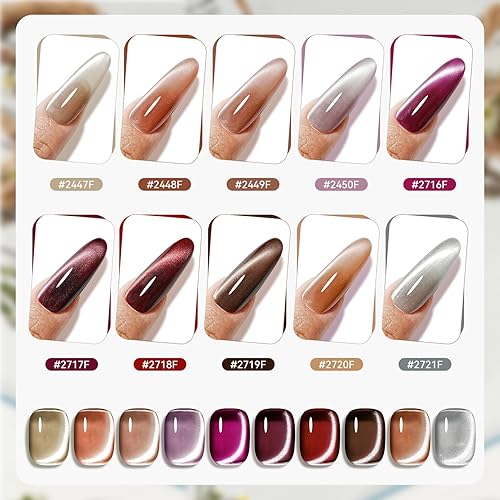 Miniatura 75 de JODSONE Juego de 60 esmaltes de uñas de gel con 5 botellas de base y capa superior mate brillante, juego de uñas de gel para remojar, adecuado