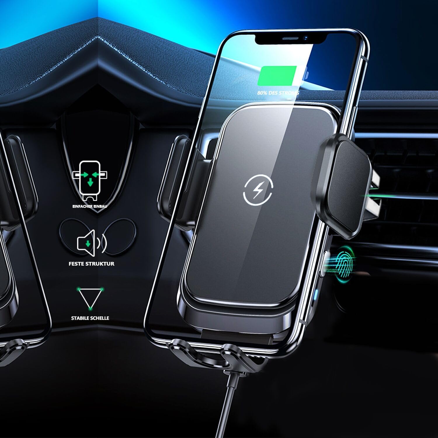 Kabelloses Laden Huawei Mate 20 Lite AmazeFan Kabelloses Autoladegerät 15W Qi-Ladegerät Schnellladegerät