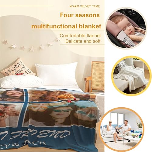 Vista 119 de Manta personalizada con texto fotográfico, manta de imagen personalizada para bebé, madre, padre, adultos, amigos, amantes, regalo personalizado
