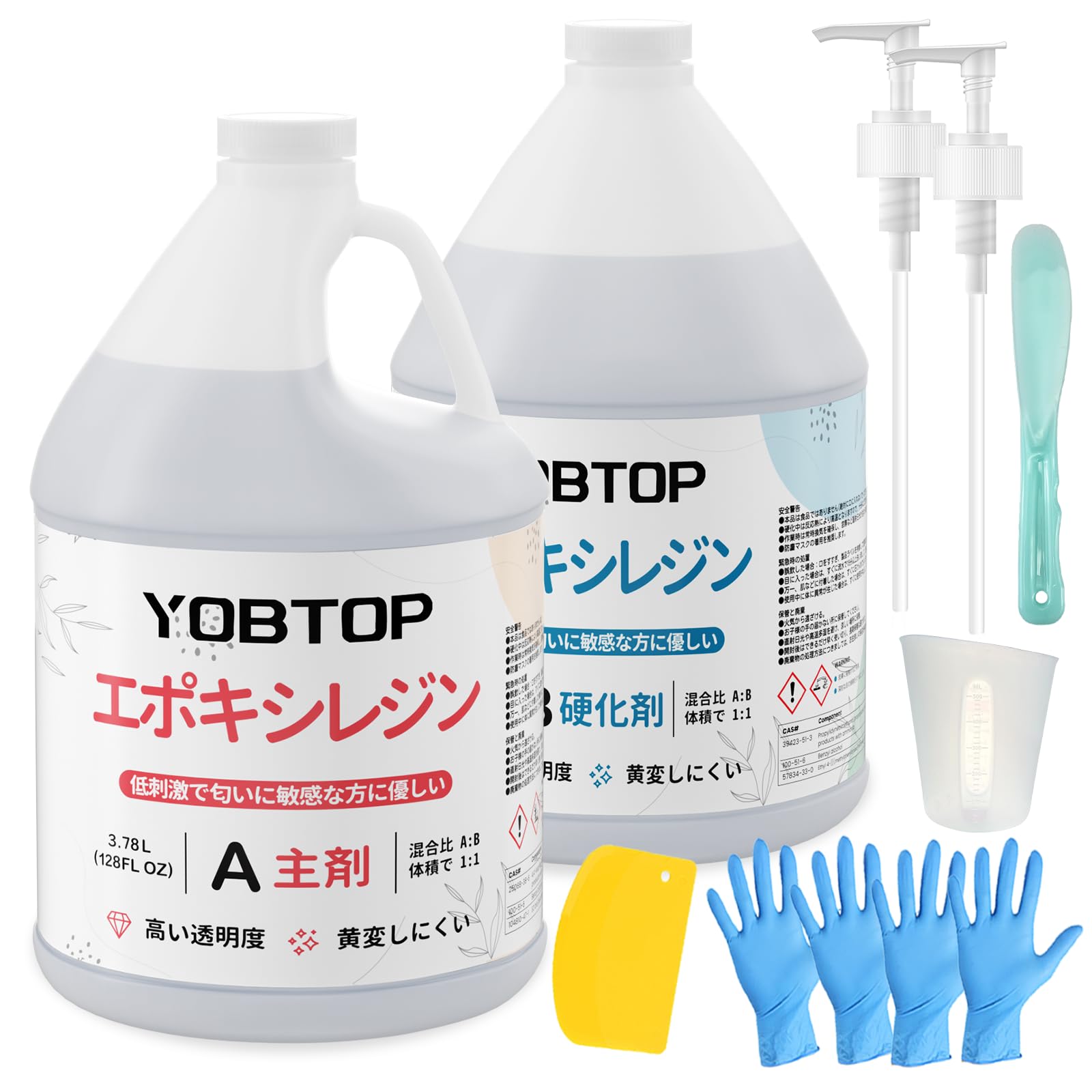 YOBTOP エポキシ樹脂 2液性レジン液 8.6kg/256ozエポキシ樹脂レ…