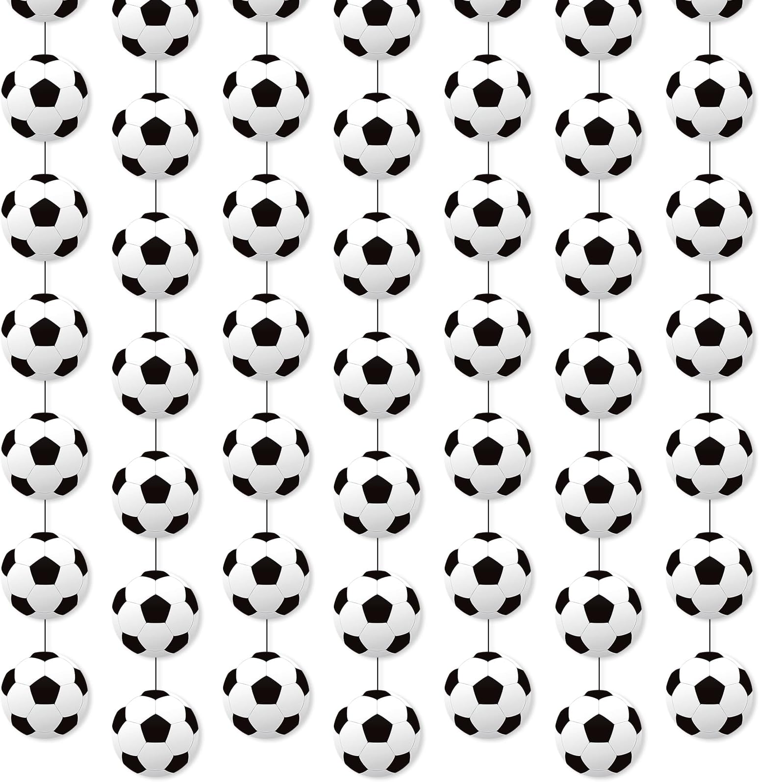 Faccito 8 Pcs Sports Party Banners Sports Theme Party Hanging Decorations Paper Garland for Teens Balls Birthday Baby Shower Home Classroom Supplies Decor(Soccer)