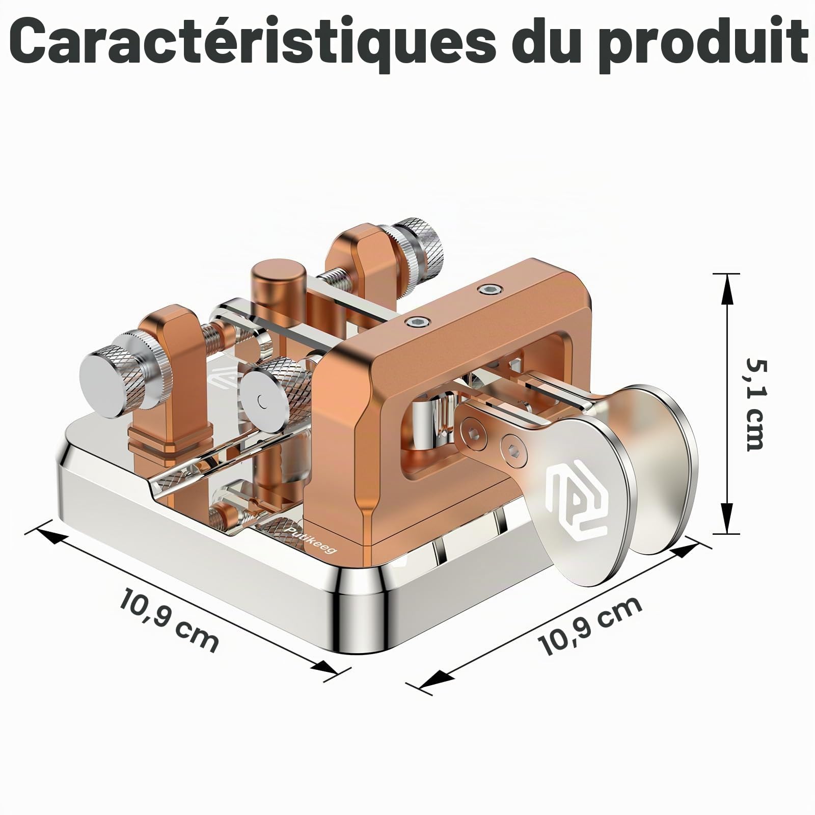Putikeeg Touche CW Morse, touche télégraphe, bouton radio amateur CW, clavier de code morse, clavier télégramme, émetteur de code morse, touches CW double levier