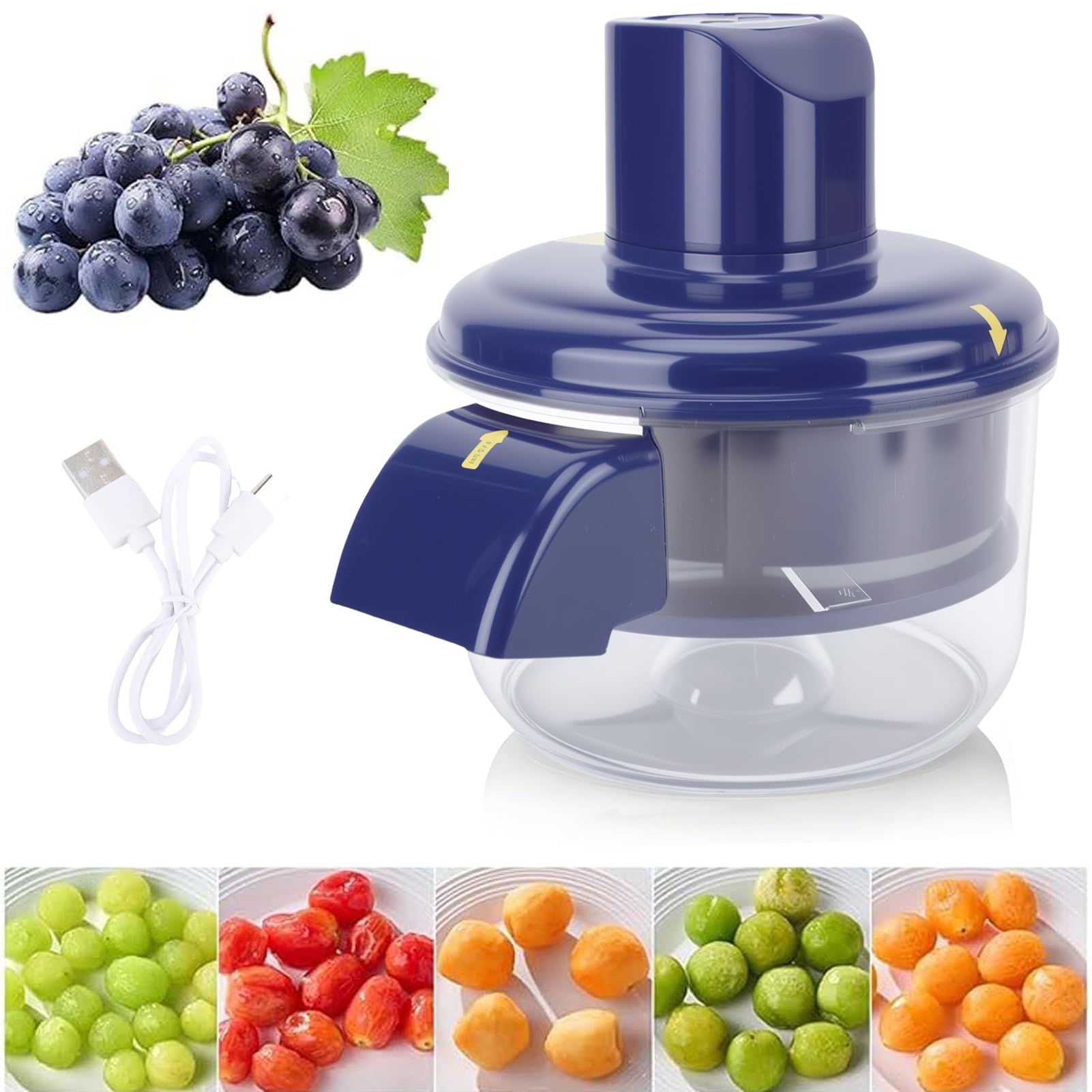 Machine de Pelage de Raisin électrique, Déchargement Automatique de Fruits Automatiques de la Cuisine de Cuisine éplucheur pour les Raisins, Cerises, L'ail, les Petits Fruits