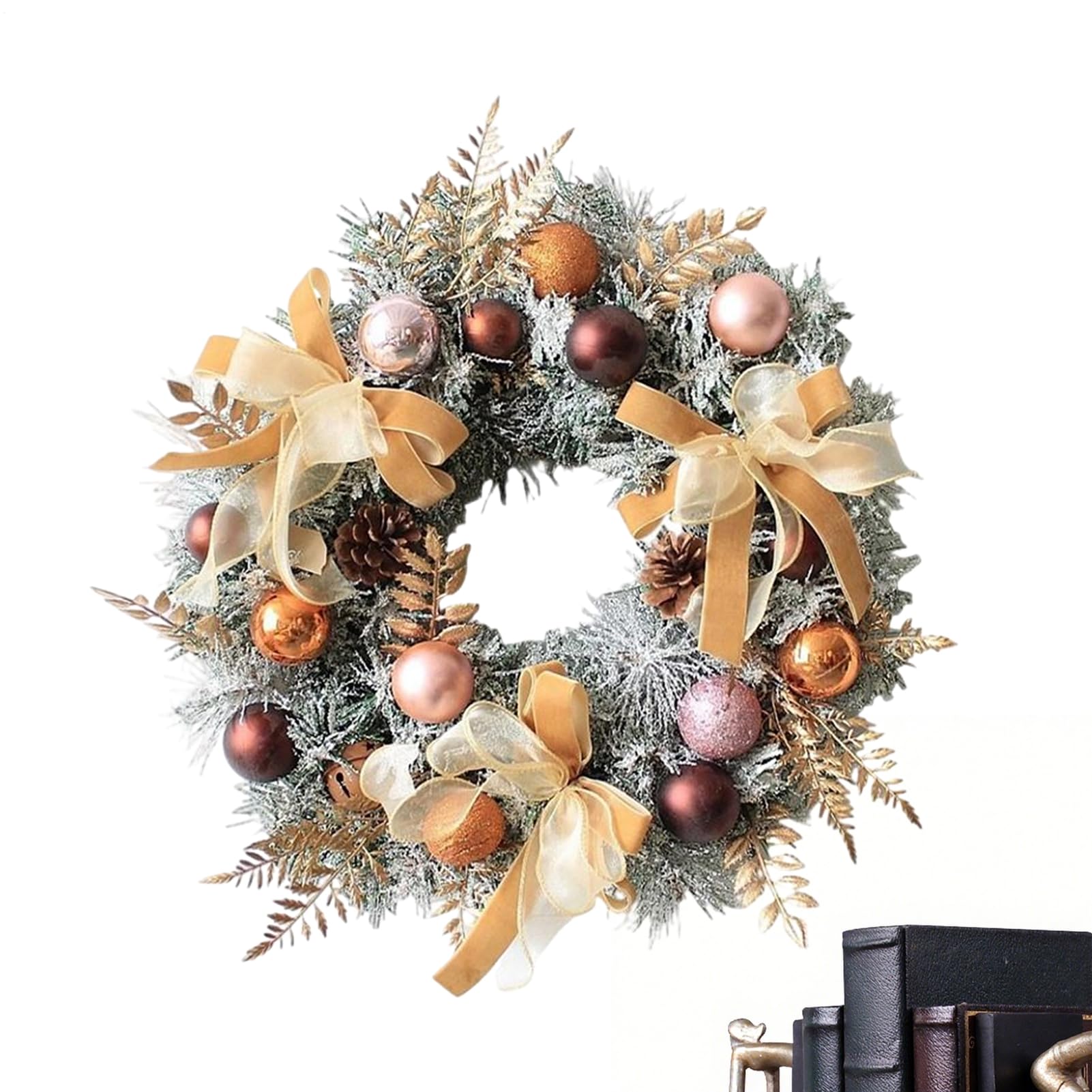 Couronnes Hiver pour Porte Extérieure Mur Fenêtre Cheminée Déco Intérieur Noël Pomme de Pin