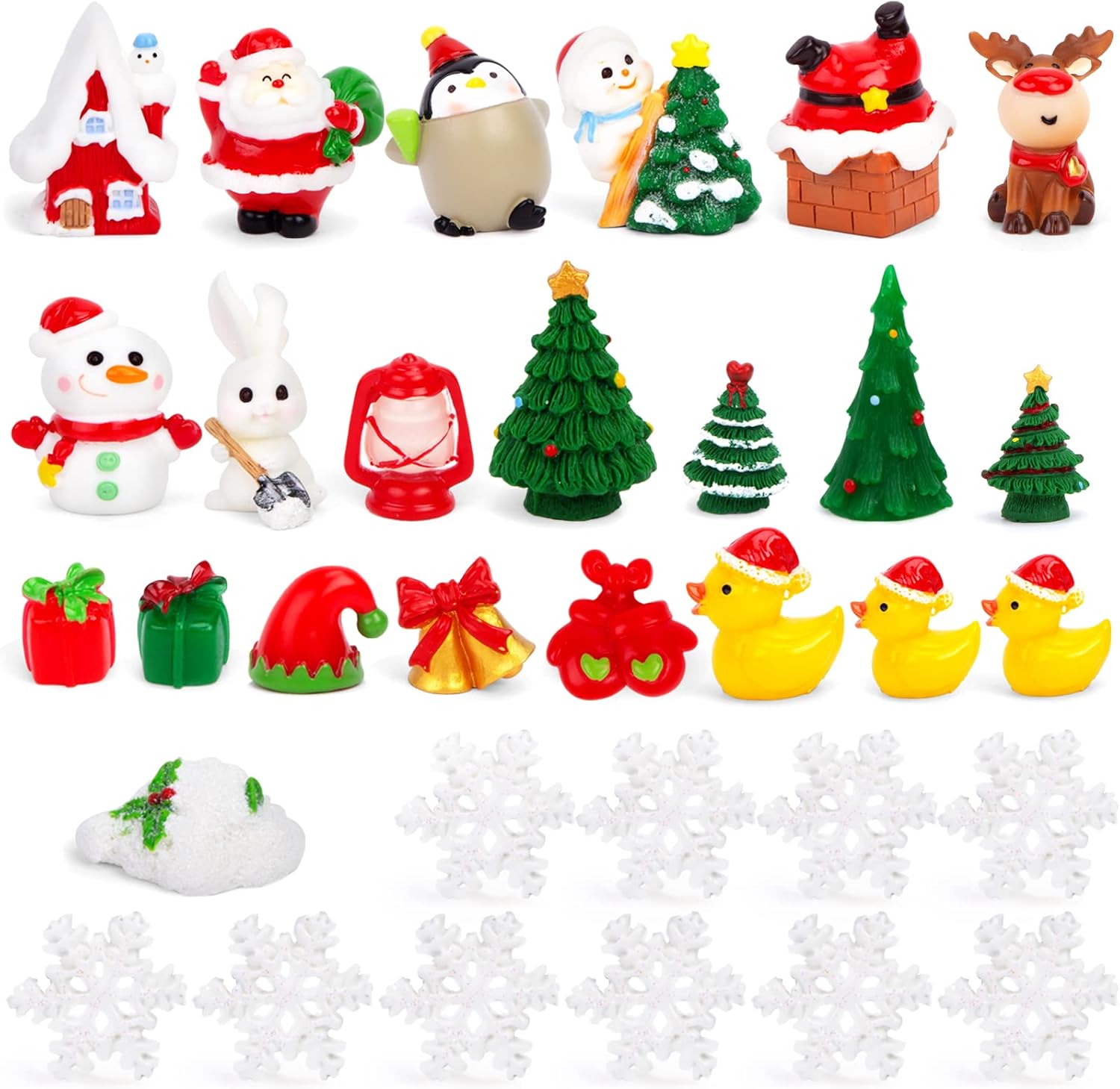 LovesTown 38 PCS Fairy Garden Christmas Accessories, Christmas Miniature Ornaments, DIY Snow Globe Figurines, Christmas Decorations for Christmas Party : Patio, Lawn & Garden