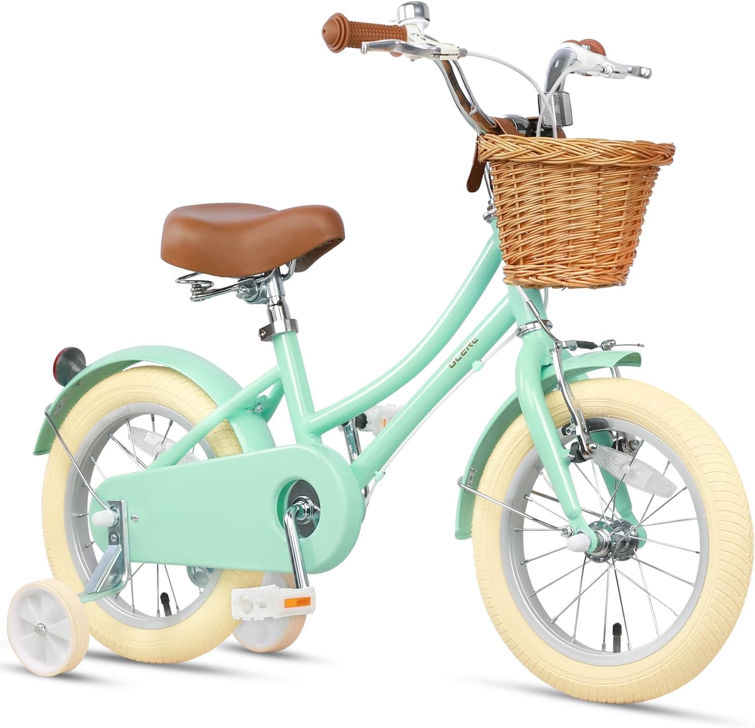 – Little Molly 12-20 Inch Kids Retro Girls Bike for 2-13 Year Old with Wicker Basket & Stabilisers/Kickstand, Multiple Colors