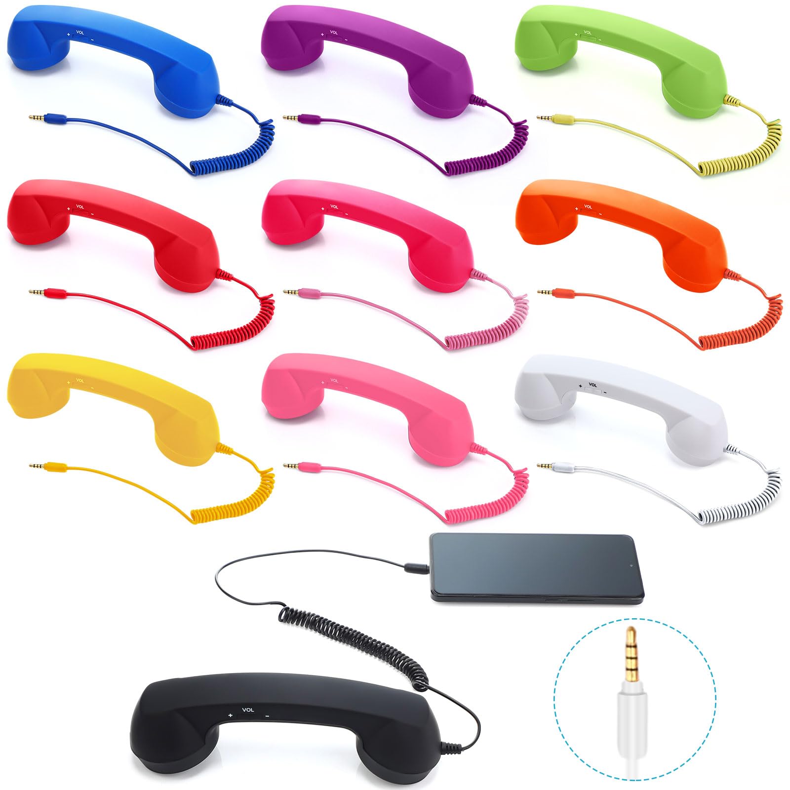 レア⭐hulger レトロ電話ハンドセット バーガンディ Amazon.com: Retro Phone Handset, Phone Telephone Receiver