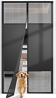 Magnetic Screen Door with Privacy Protection, PET Mesh Screen Fit for Do...