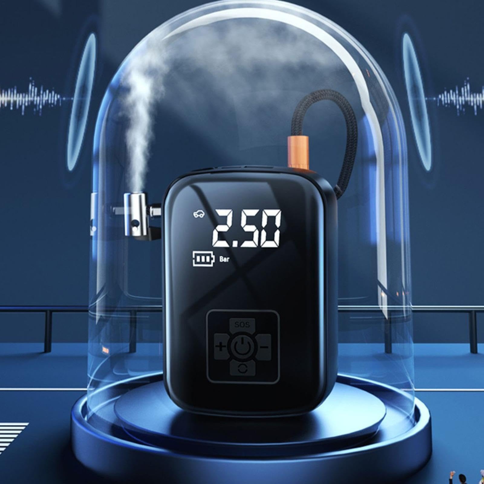 Generico Mini gonfleur de pneu rechargeable avec écran numérique sans fil