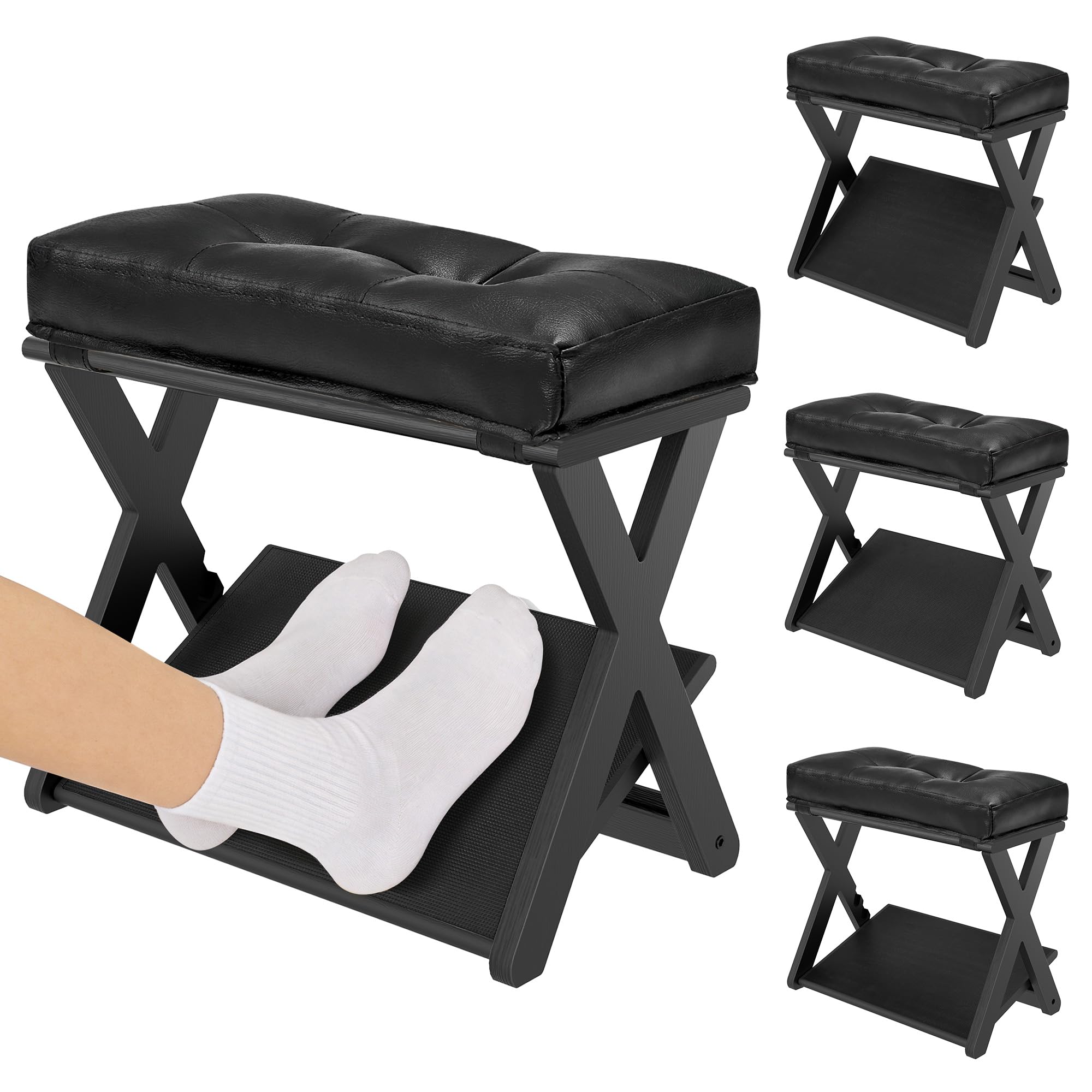 Adjustable Foot Rest Under Desk at Work, Wooden Footrest
