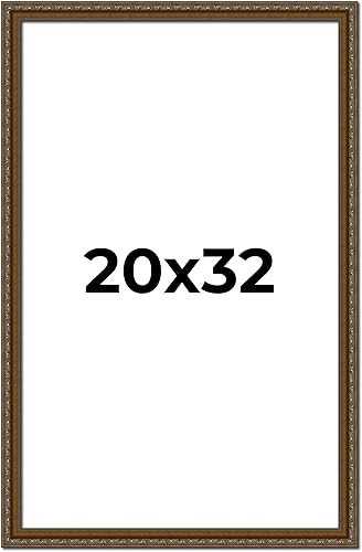 Miniatura 158 de Marco de fotos completo de madera dorada envejecida de 16 x 20 pulgadas con plexiglás acrílico UV, parte trasera de tablero de espuma y accesorios