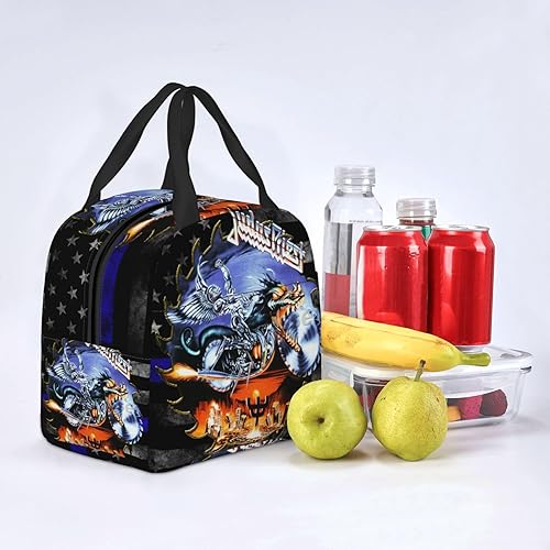 Miniatura 9 de Judas Rock Band Priest - Lonchera reutilizable para hombres y mujeres, lonchera aislada para adultos, bolsa de almuerzo con cierre de cremallera,