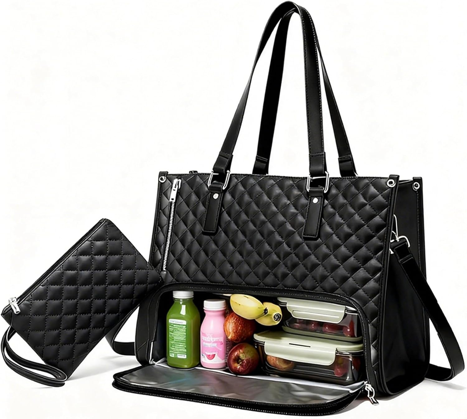 Lunch Tote Bag for Women,2 in 1 Tote Bag Lunch Bag Combo,Convertible notebook computer work package,15.6 Inch Insulated Laptop Tote,Suitable for office, business, leisure and gifts.