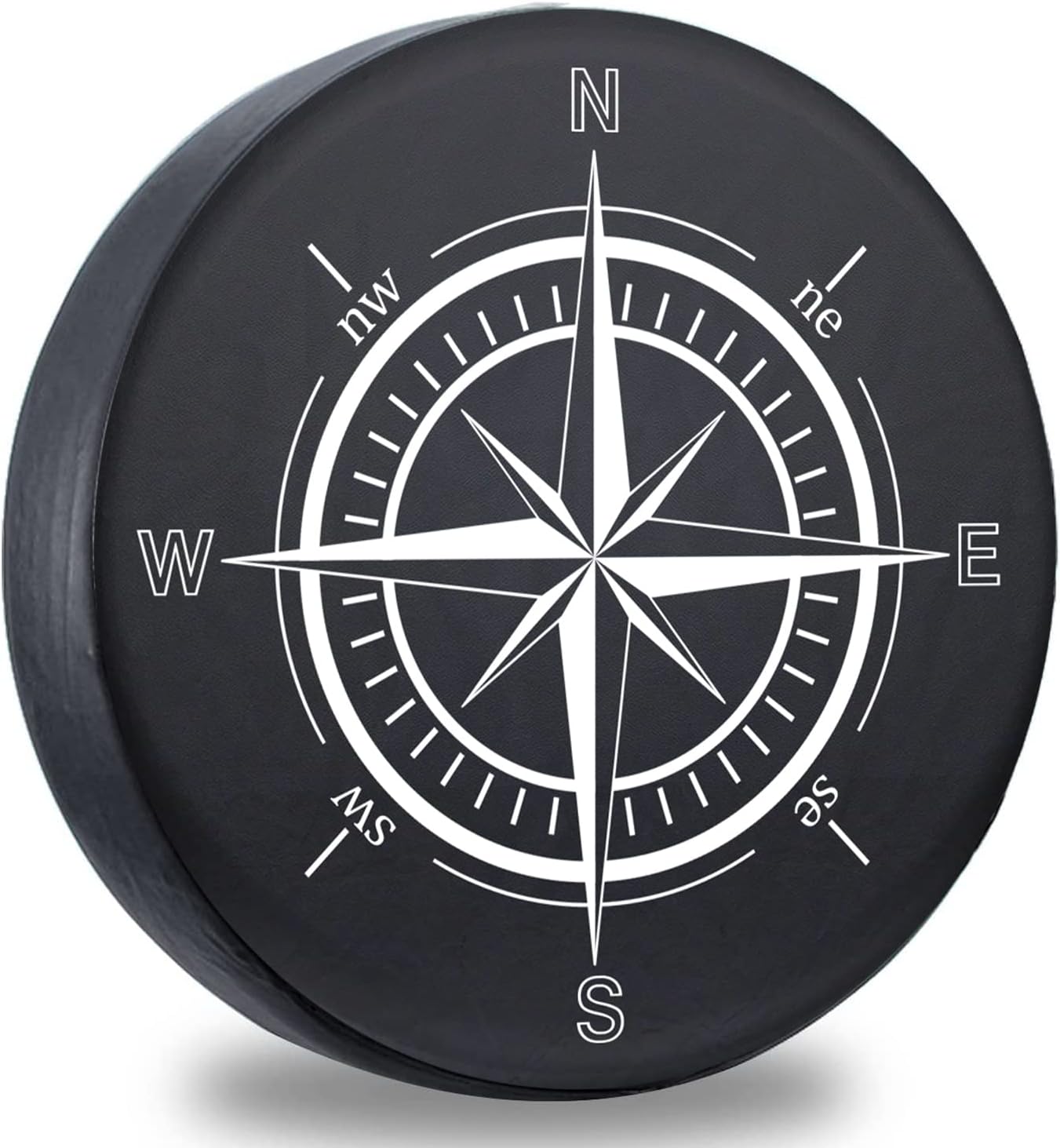 Spare Tire Cover,Weatherproof Vinyl Leather Wheel Cover for Jeep Wrangler Sahara,Hummer H3,Toyota FJ,Trailer, RV, SUV, Truck (32"-33" Compass Print)