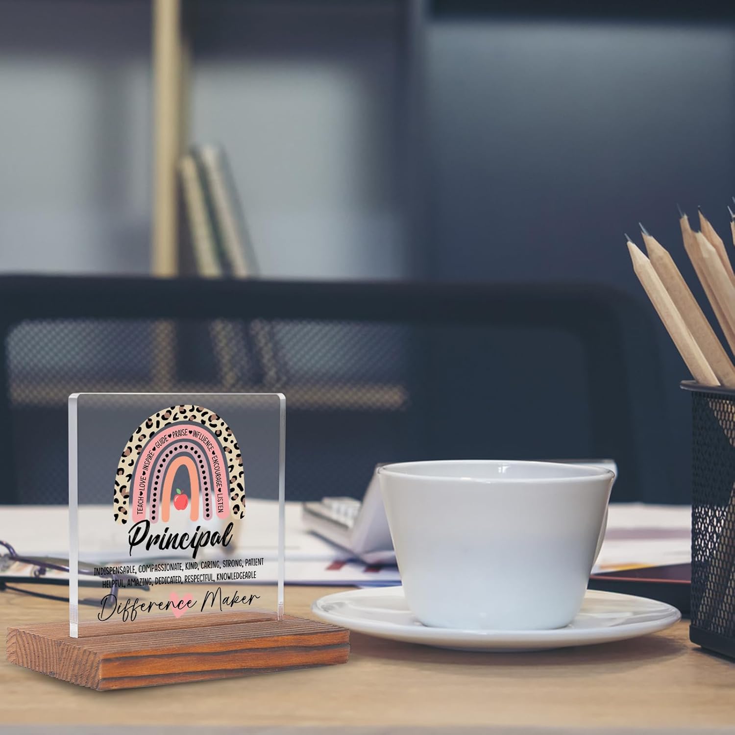 Principal Acrylic Desk Sign for Women Men, Christmas Birthday Gift for School Principal, Appreciation Office Decor for Principal’s Day, Graduation, Retirement TZ229 - Image 3